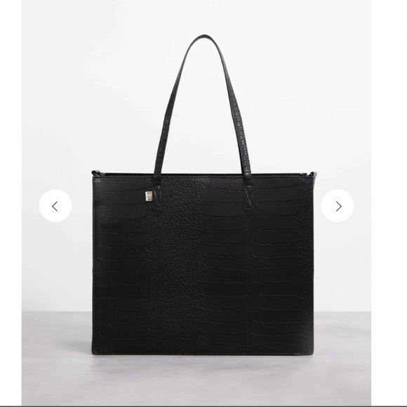 BEIS Handbags - The Work Tote IN BLACK CROC